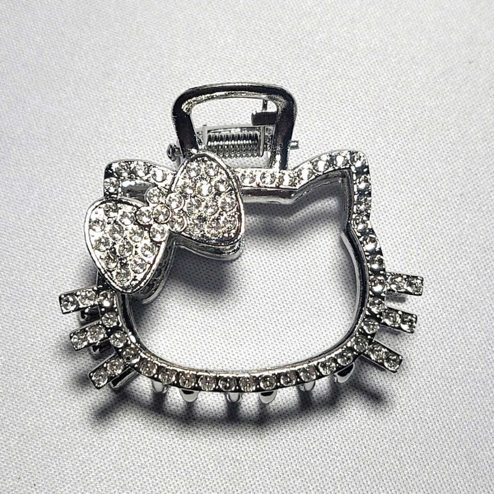 Hello Kitty Metal Silver Hair Claw Clip - NWT